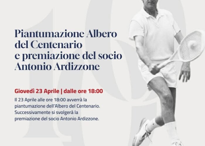 Iniziative Centenario, giovedì 23 aprile riconoscimento al socio benemerito Antonio Ardizzone