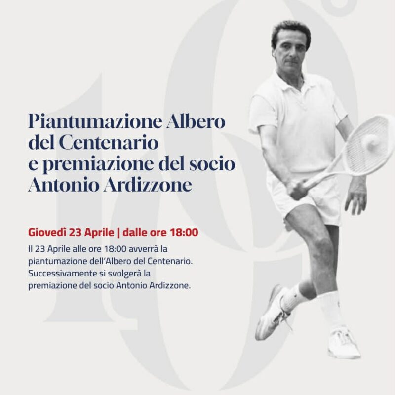Iniziative Centenario, giovedì 23 aprile riconoscimento al socio benemerito Antonio Ardizzone