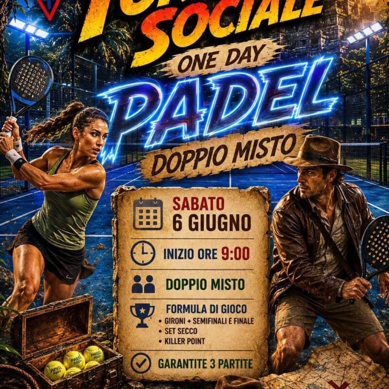 Il 6 giugno il Torneo di Padel Tpra Intrasociale doppio misto