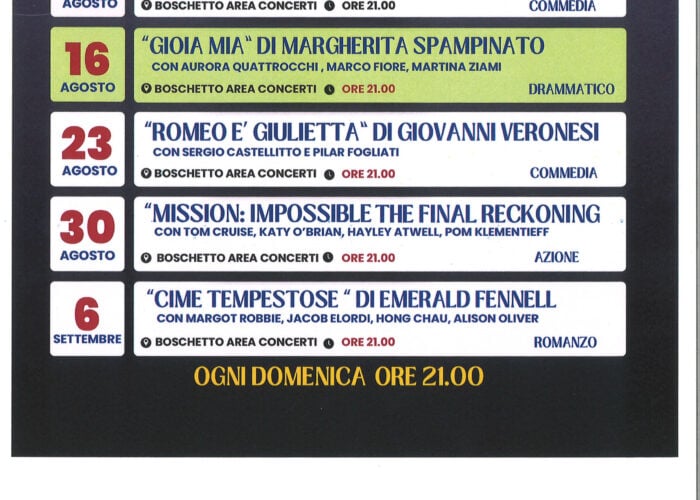 Cinema d’agosto al Circolo: ecco il programma completo