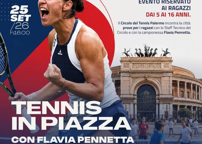 Venerdì pomeriggio il Tennis in Piazza con la campionessa degli Us Open 2015 Flavia Pennetta